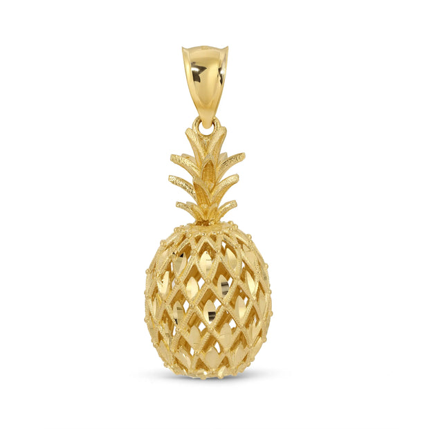 14K Gold 3D Pineapple Pendant (XXL) V&P Jewelry