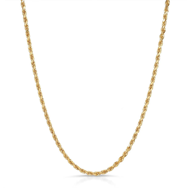 14k Gold Solid Rope Chain 3.5mm V&P Jewelry