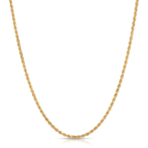 14K Gold Solid Rope Chain 3mm V&P Jewelry
