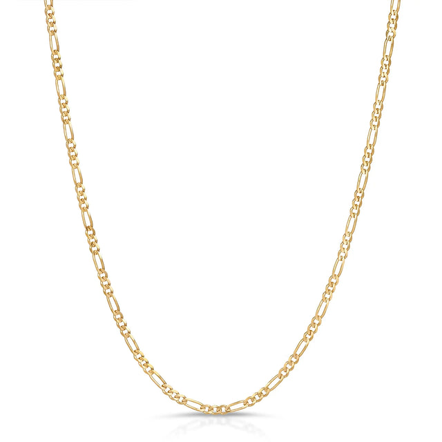 14K Gold Figaro Chain 3mm V&P Jewelry