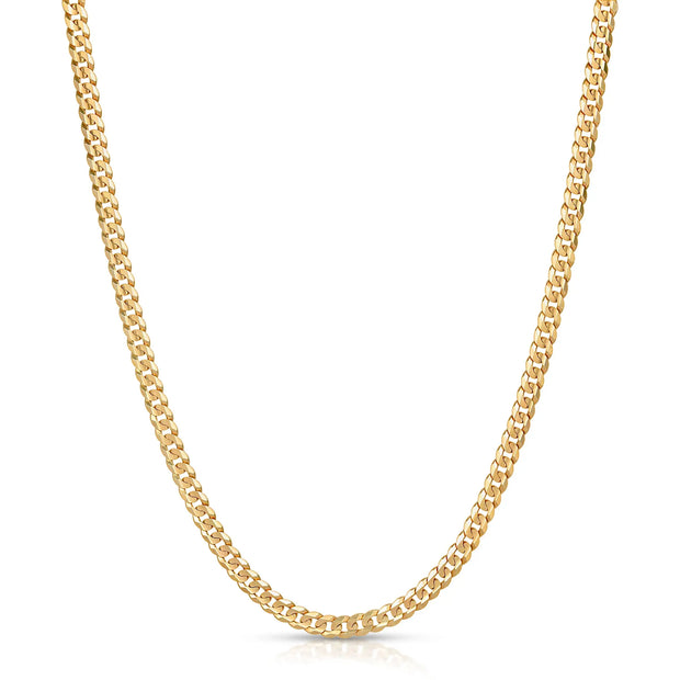 14K Gold Solid Curb Chain 5mm V&P Jewelry