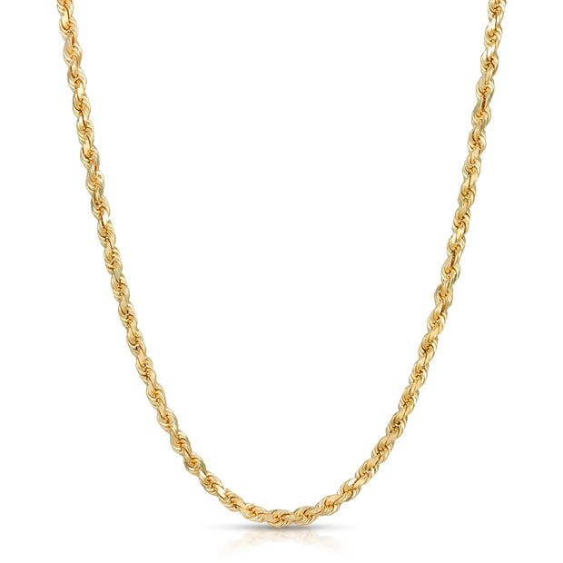 14K Gold Solid Rope Chain 5mm V&P Jewelry
