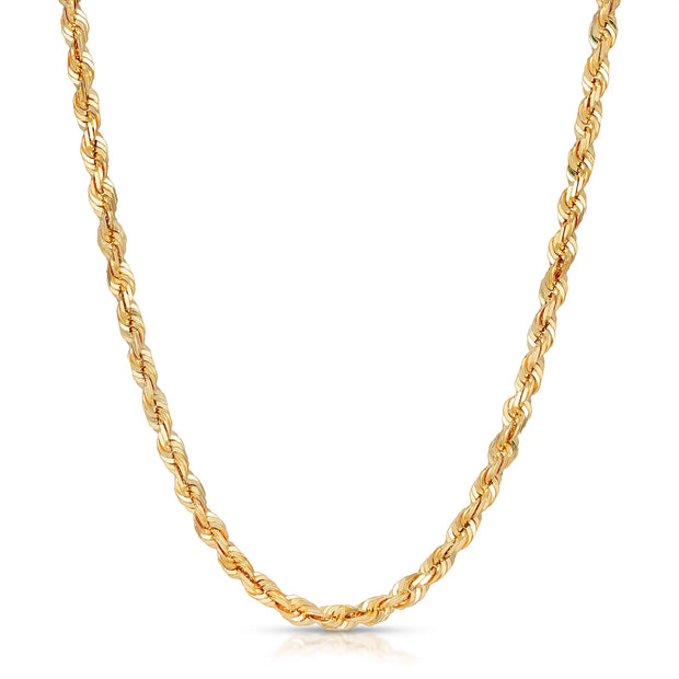 14K Gold Solid Rope Chain 6mm V&P Jewelry