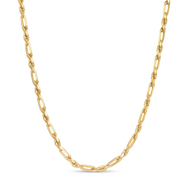 14K Gold Italian Milano Figarope Chain 4mm V&P Jewelry