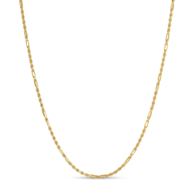 14K Gold Milano Rope Chain 2mm Figarope V&P Jewelry