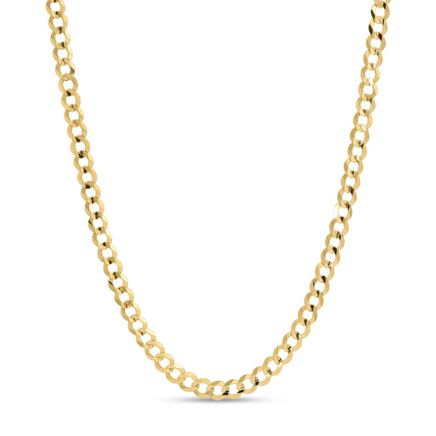 14k Gold Solid Curb Chain 7.2mm V&P Jewelry