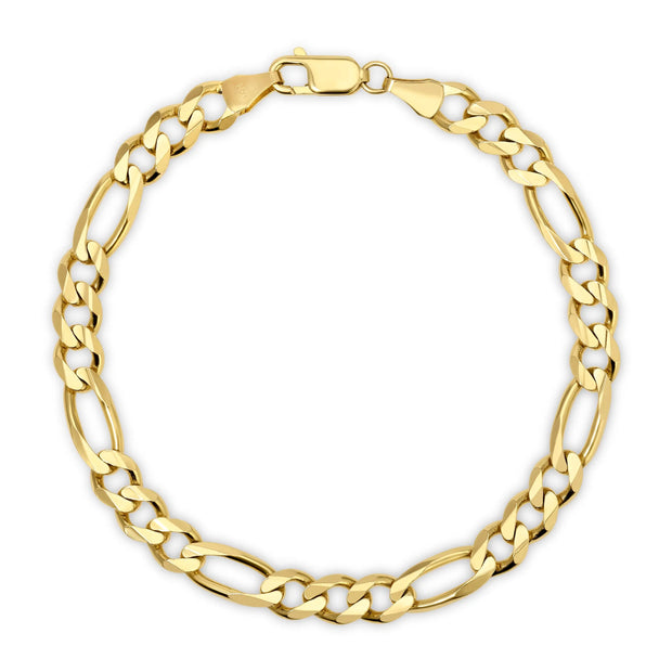 14k Gold Figaro Bracelet 7.1mm V&P Jewelry