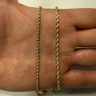 14k Gold Rope Chain with Pax Crucifix Cross Pendant Set (M) vandpjewelry