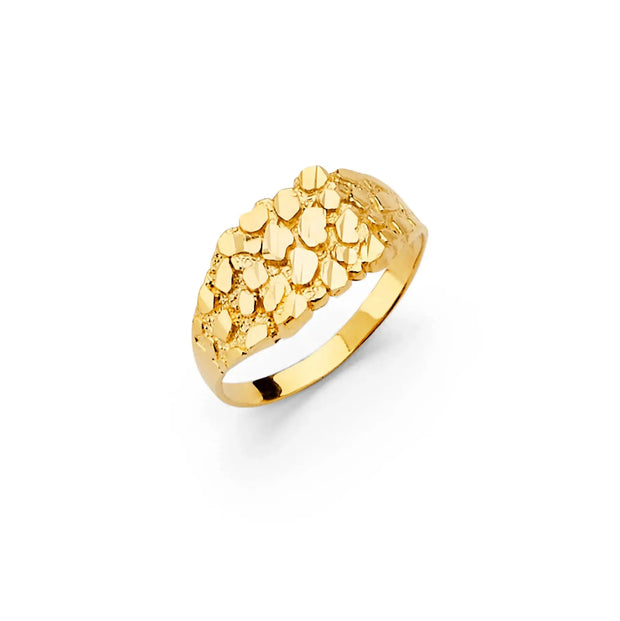 14K Gold Square Shape Nugget Ring (XL) V&P Jewelry