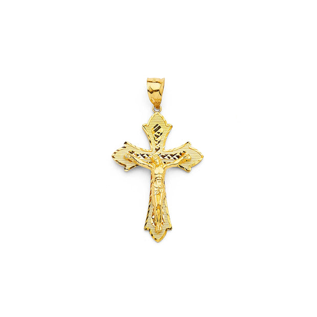 14K Gold Solid Pax Crucifix Cross Pendant L V&P Jewelry