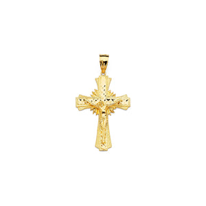 14K Gold Glory Crucifix Cross Pendant (S) V&P Jewelry