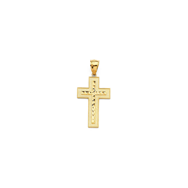 14K Gold Solid Cross Pendant 065 V&P Jewelry