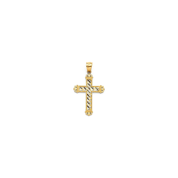 14K Gold Solid Cross Pendant 080 V&P Jewelry