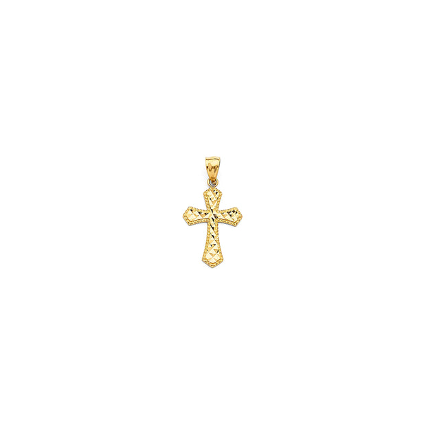 14K Gold Solid Cross Pendant 085 V&P Jewelry