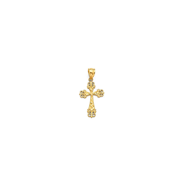 14K Gold Solid Cross Pendant 087 V&P Jewelry