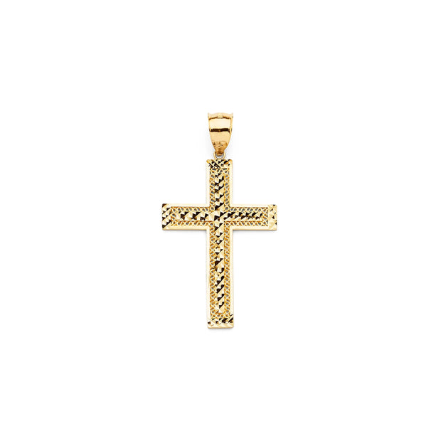 14K Gold Solid Cross Pendant 111 V&P Jewelry