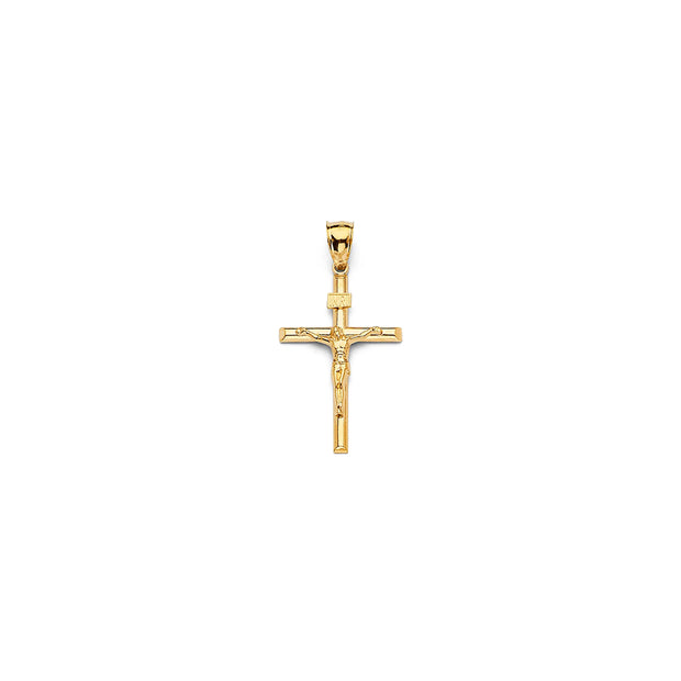 14K Gold Solid Crucifix Cross Pendant 148 V&P Jewelry