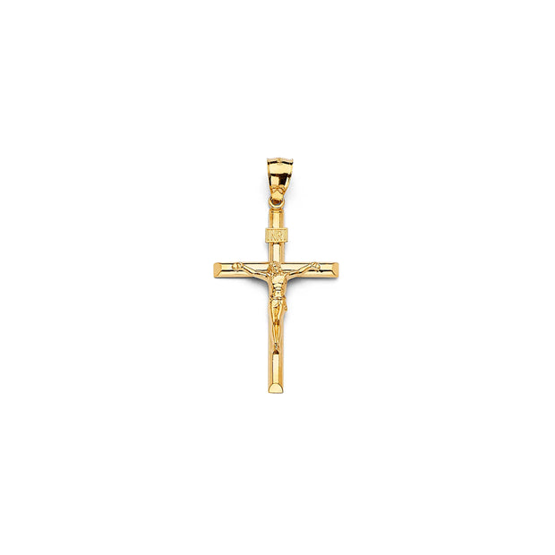 14K Gold Solid Crucifix Cross Pendant 149 V&P Jewelry