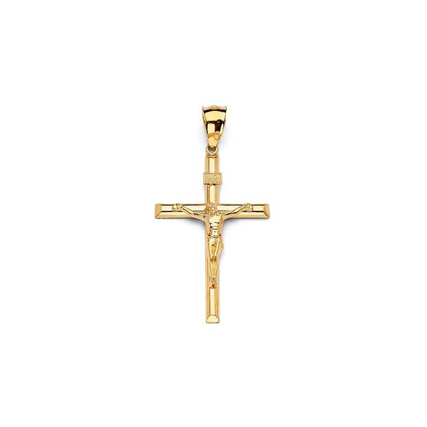 14K Gold Solid Crucifix Cross Pendant 150 V&P Jewelry