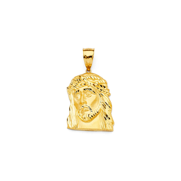 14k Gold Jesus Face Pendant (M) V&P Jewelry