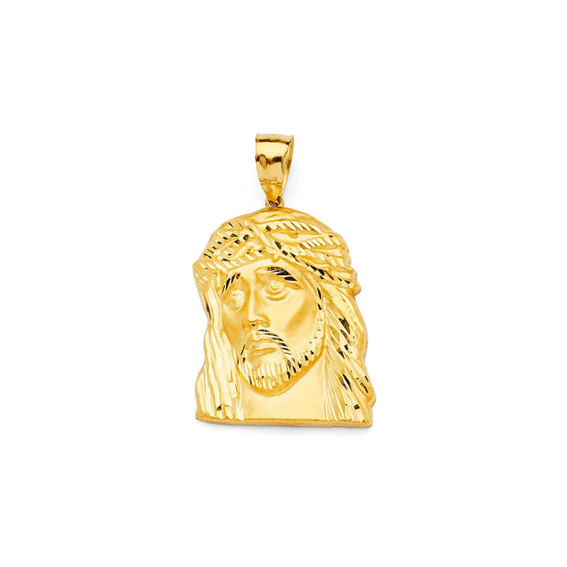 14k Gold Jesus Face Pendant (L) V&P Jewelry