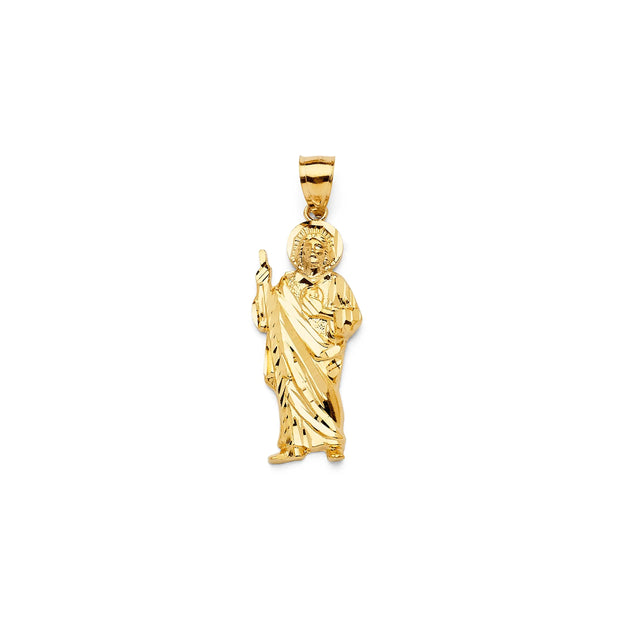 14K Gold Solid Saint Jude Pendant (M) V&P Jewelry