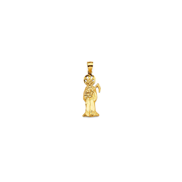 14K Gold Solid Santa Muerte Pednant 221 V&P Jewelry