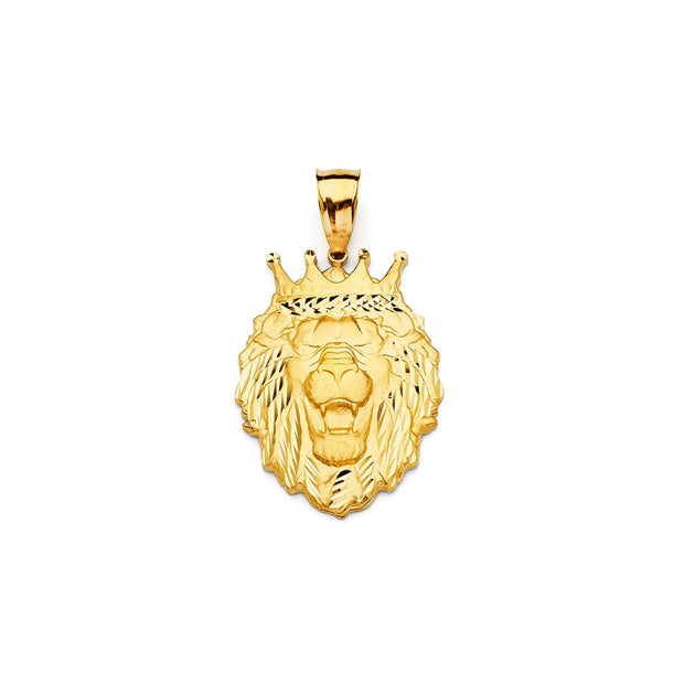 14K Gold Lion Face Pendant 251 V&P Jewelry