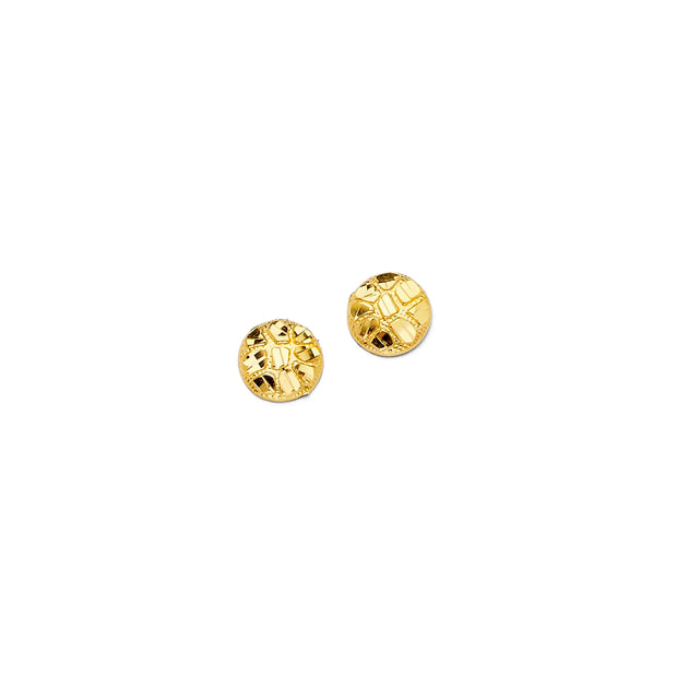 14K Gold Solid Nugget Earrings 601 V&P Jewelry