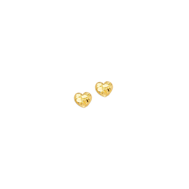 14K Gold Solid Nugget Earrings 608 V&P Jewelry