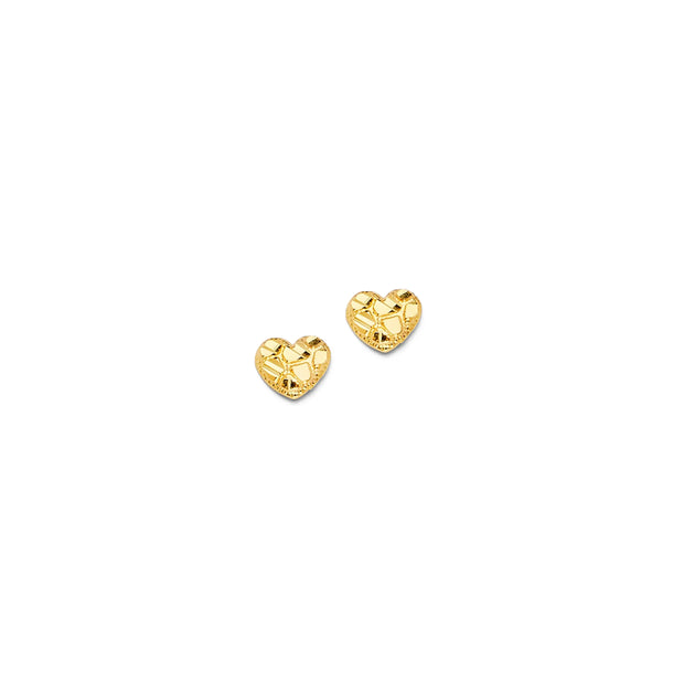 14K Gold Solid Nugget Earrings 609 V&P Jewelry