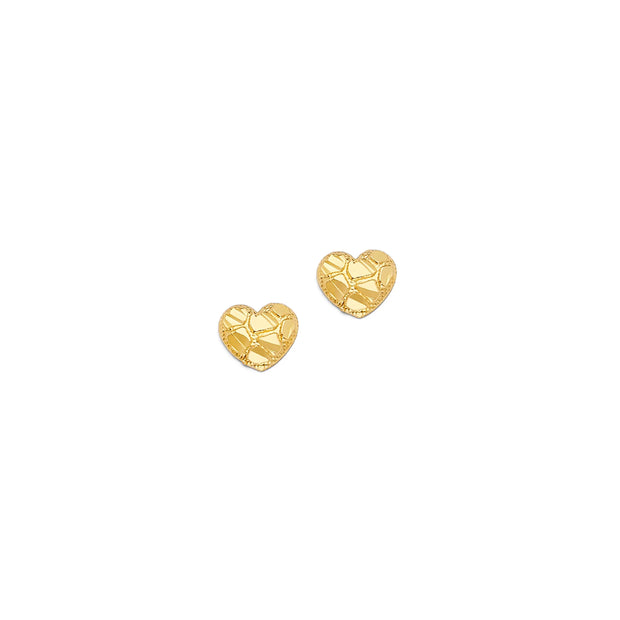 14K Gold Solid Nugget Earrings 610 V&P Jewelry