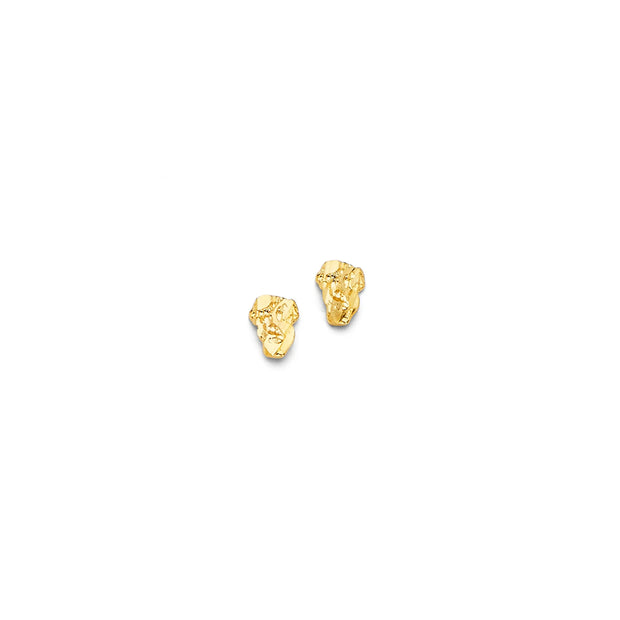 14K Gold Solid Nugget Earrings 617 V&P Jewelry