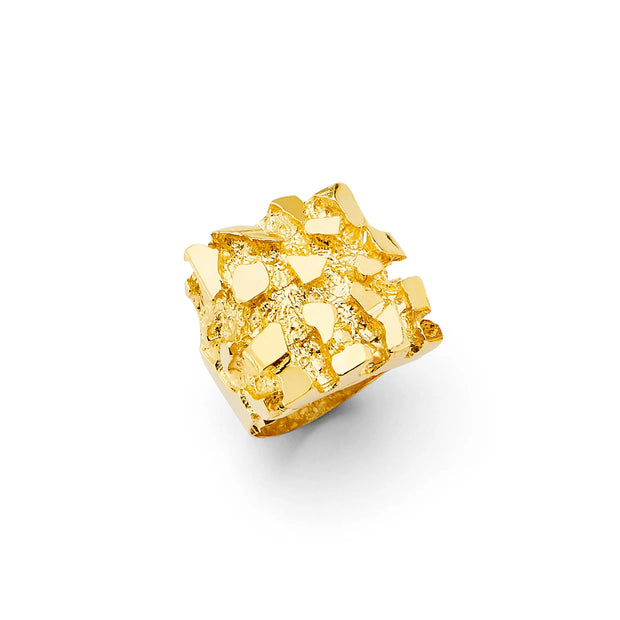 14K Gold Solid Zeus Nugget Ring V&P Jewelry