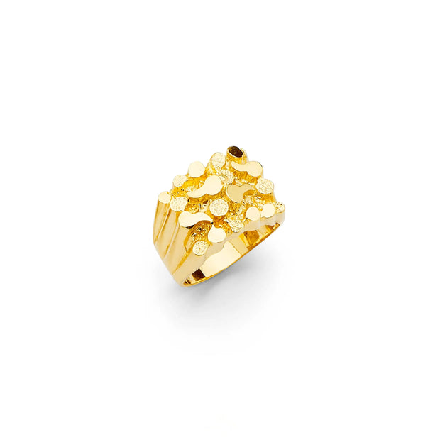 14K Gold Solid Spark Nugget Ring V&P Jewelry