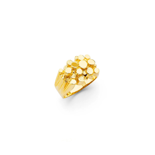 14K Gold Solid Burst Nugget Ring V&P Jewelry