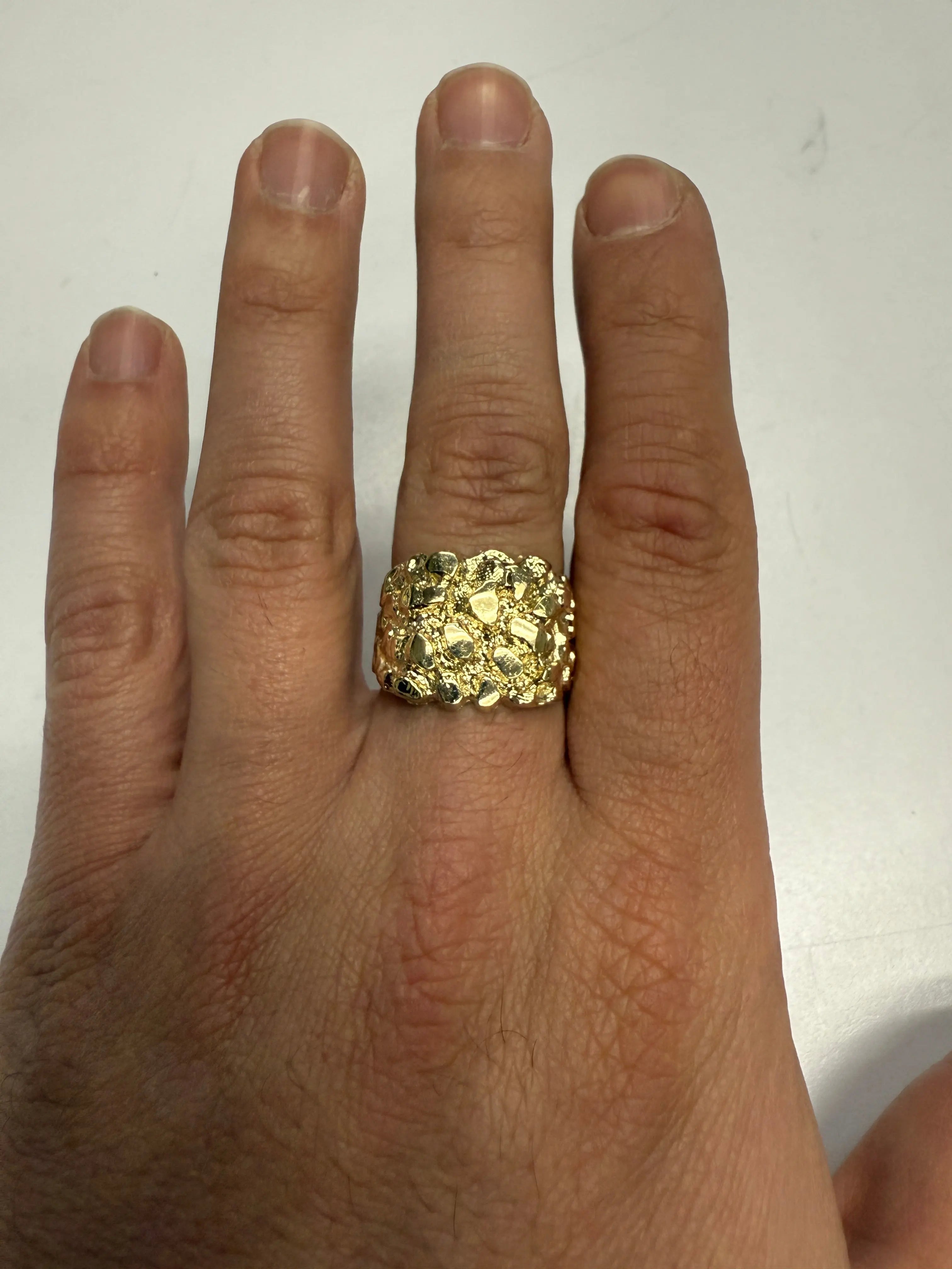14K Solid Gold Stone Nugget Ring V&P Jewelry