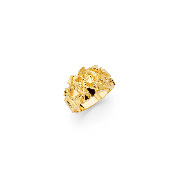 14K Solid Gold Razor Nugget Ring V&P Jewelry