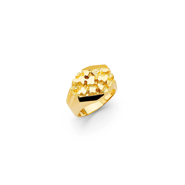 14K Gold Solid Sleek Nugget Ring V&P Jewelry