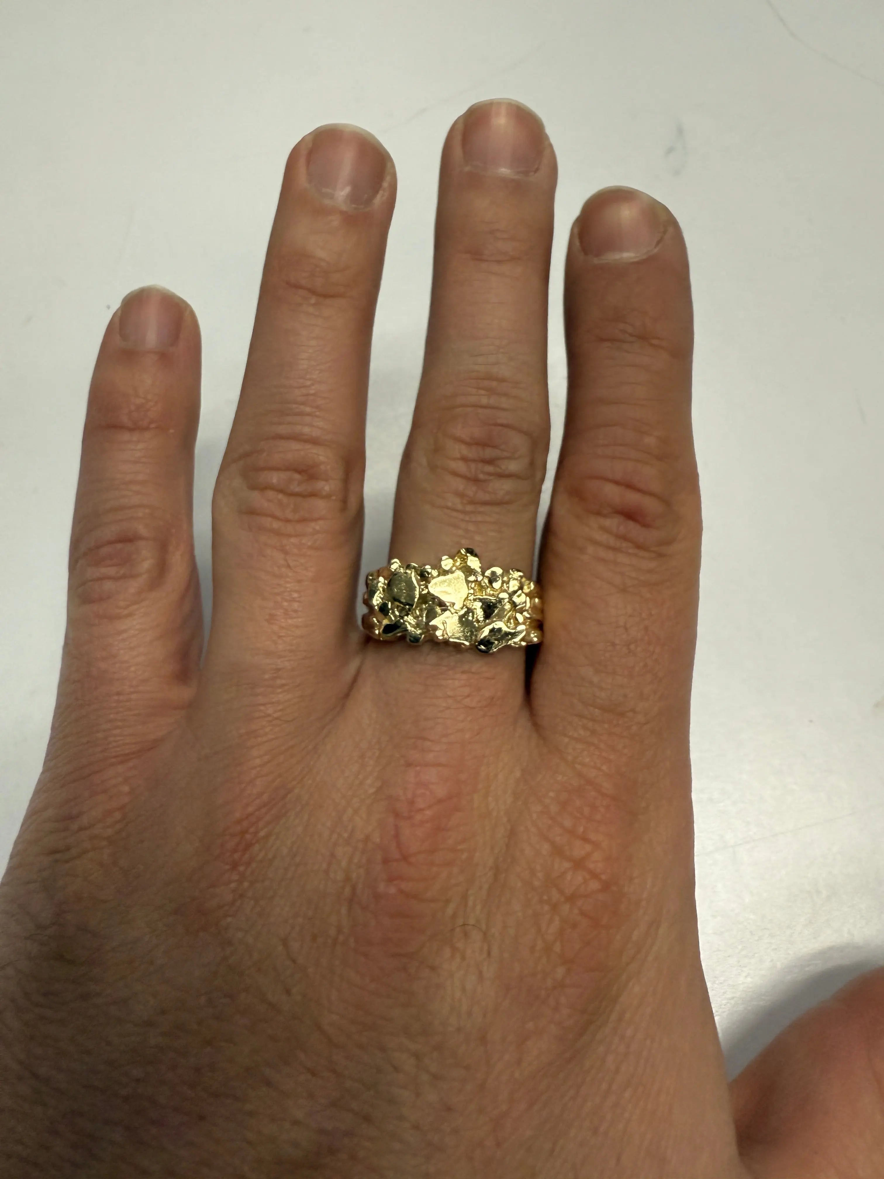 14K Solid Gold Maverick Nugget Ring V&P Jewelry
