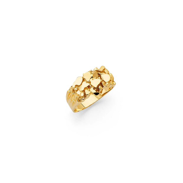 14K Solid Gold Maverick Nugget Ring V&P Jewelry
