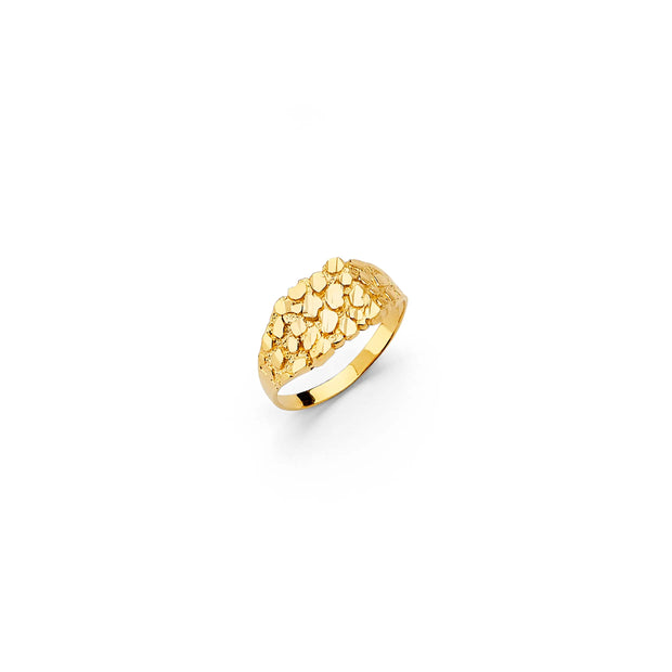 14K Gold Solid Square Shape Nugget Ring (XS) V&P Jewelry