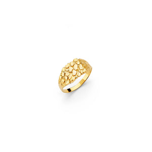 14K Gold Square Shape Nugget Ring (S) V&P Jewelry