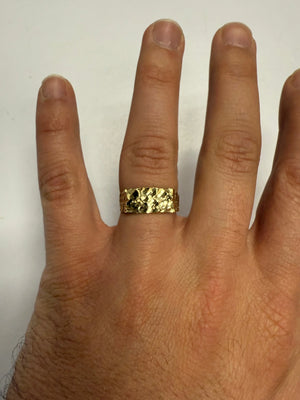 14K Solid Gold Nugget Ring 728 V&P Jewelry