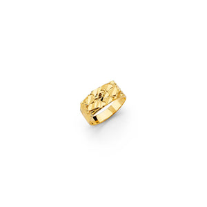 14K Solid Gold Nugget Ring 728 V&P Jewelry