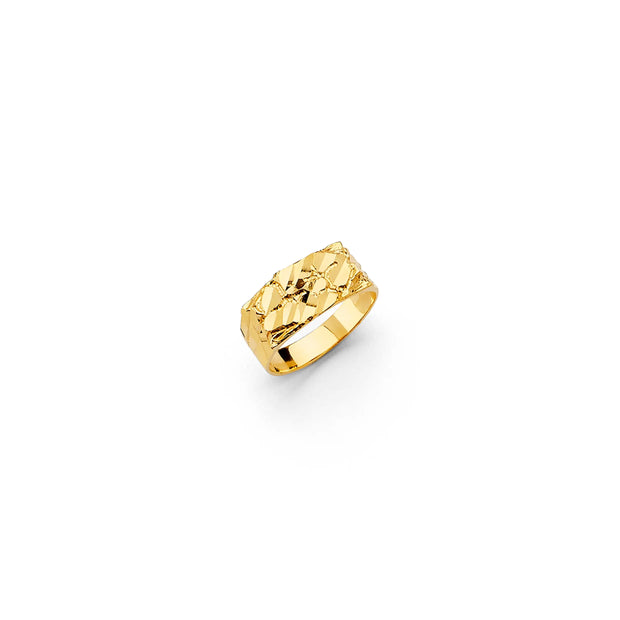 14K Solid Gold Nugget Ring 728 V&P Jewelry