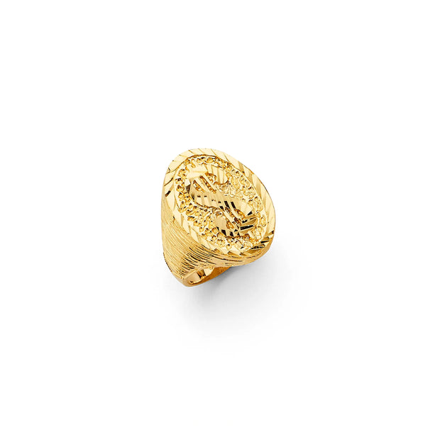 14K Gold Solid Dollar Sign Ring 745 V&P Jewelry