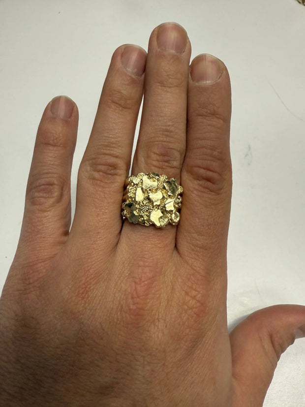 14K Gold Solid Milo Nugget Ring V&P Jewelry
