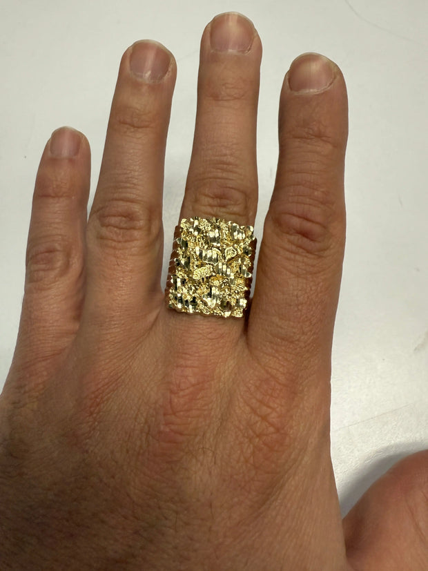 14K Gold Lazer Nugget Ring (XL) V&P Jewelry