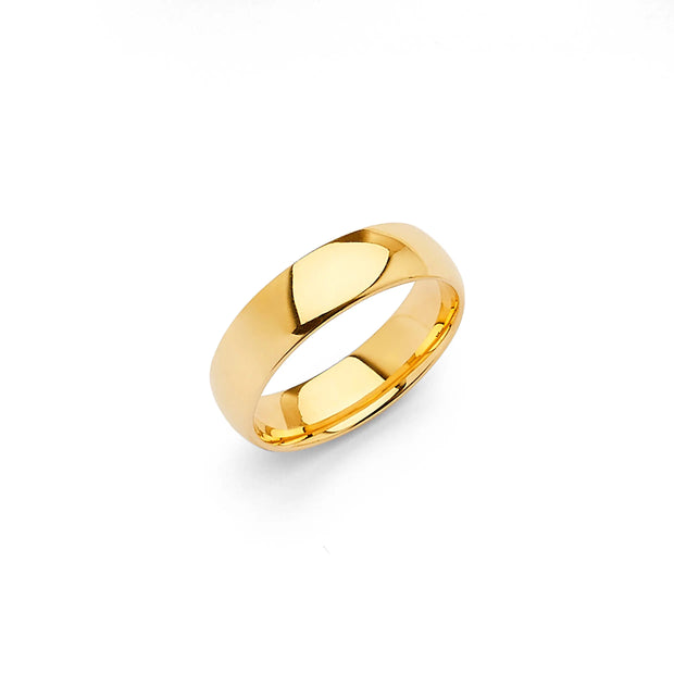 14K Gold Wedding Band 6mm V&P Jewelry